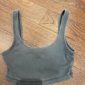 Zara Gray Ribbed Tank Top